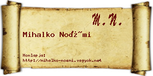Mihalko Noémi névjegykártya